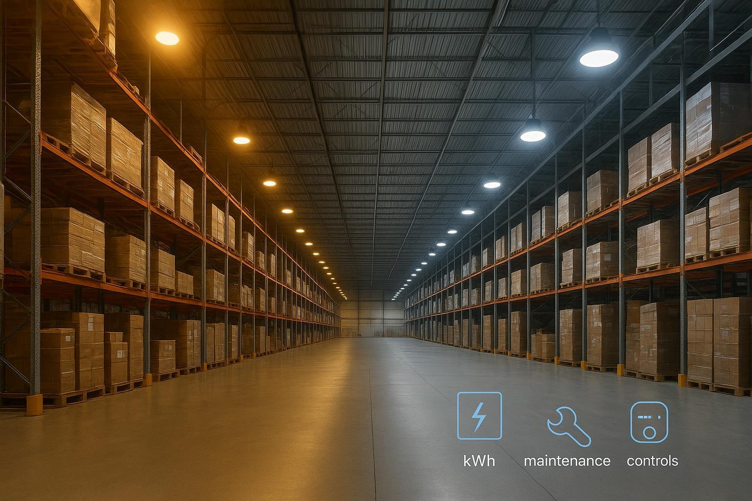 Metaalhalide versus LED-high-bay voor magazijnen (2026): TCO, prestaties, retrofitgids